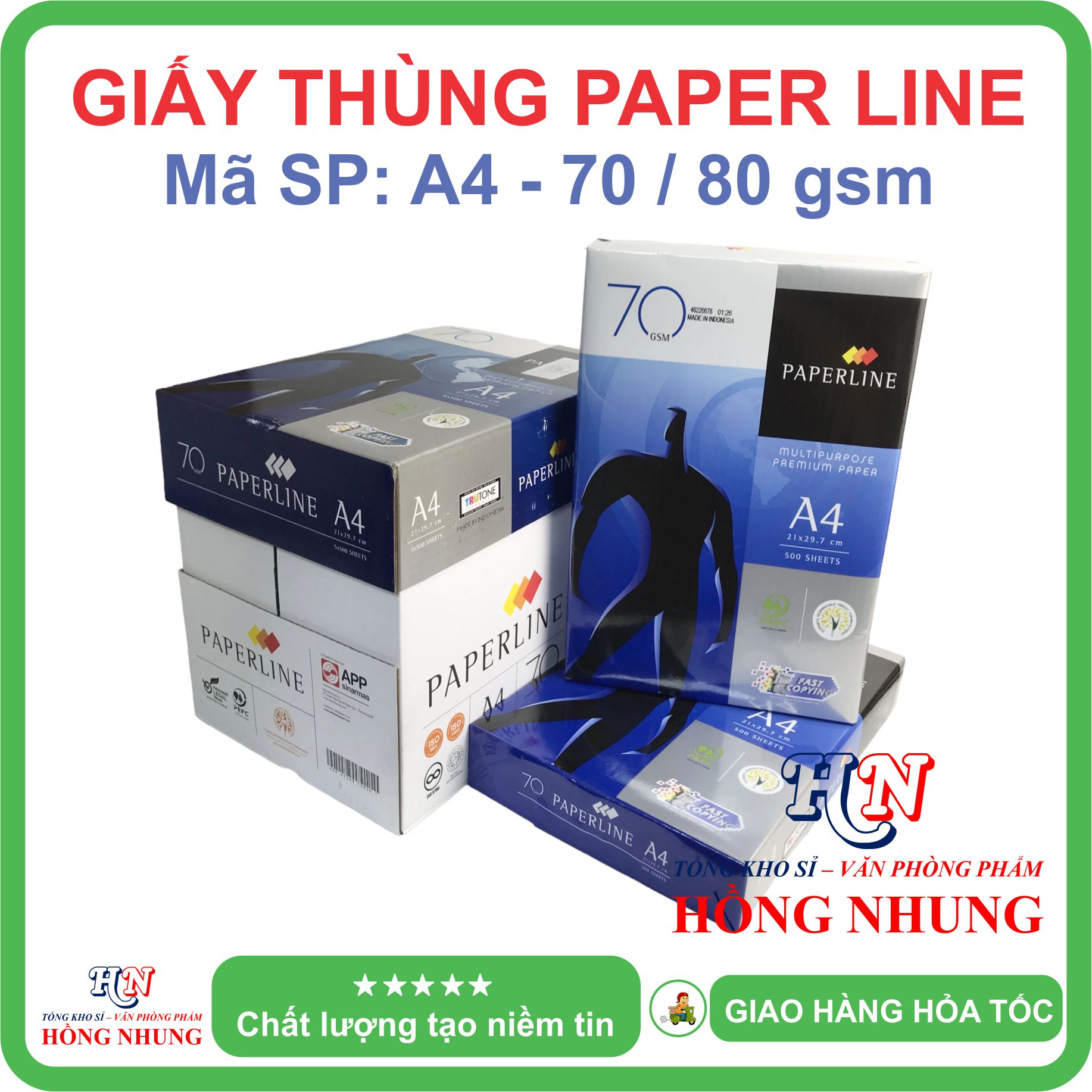 [SALE] Giấy thùng Paper line A4, Định Lượng 80 / 70 gsm , Giấy mịn, Phù Hợp Với Các Loại Máy In, Giúp Bạn Thoải Mái In, Photo Mà Không Lo Kẹt Giấy