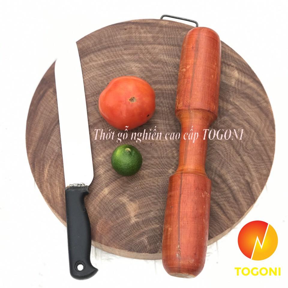 Combo 01 THỚT GỖ NGHIẾN 30cm Togoni cao cấp- Không tâm và 01 THỚT GỖ NGHIẾN cao cấp  24cm dày 2dùng để thái + chặt