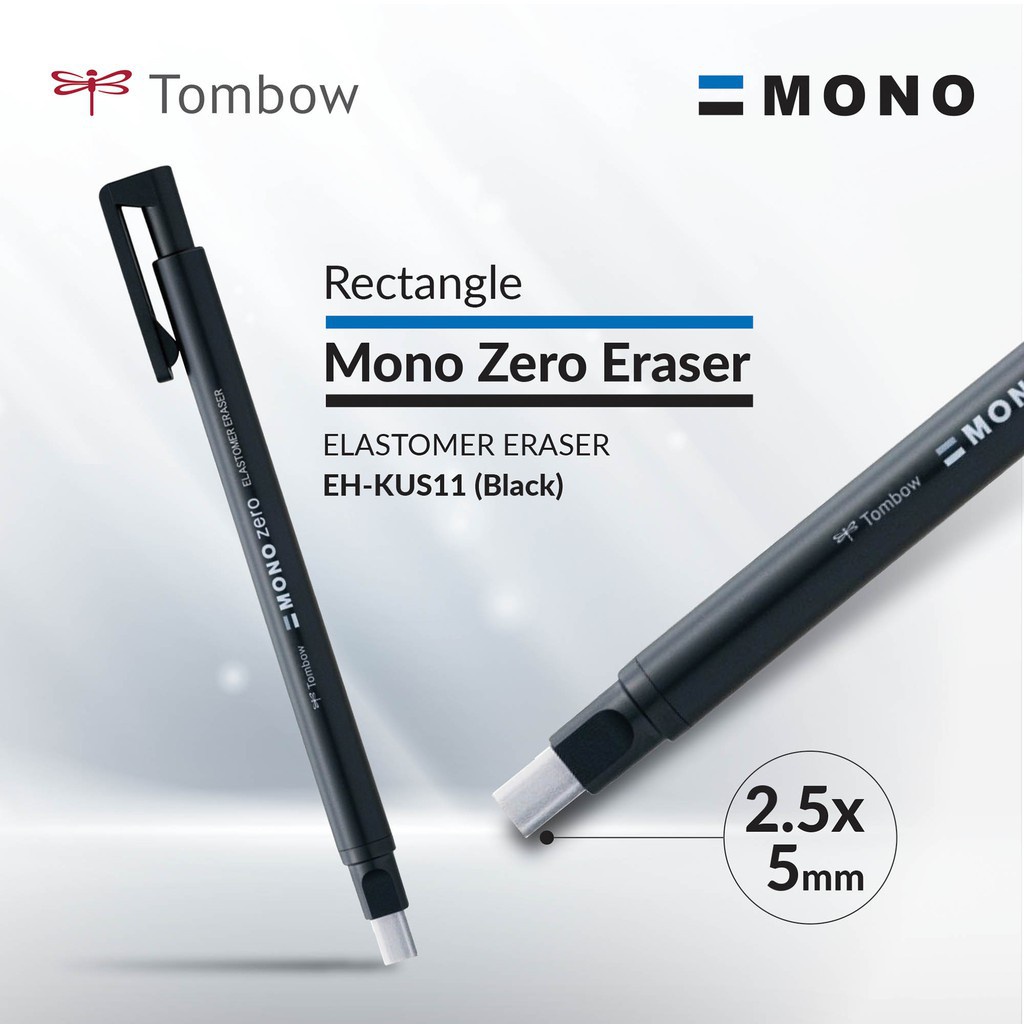 BÚT GÔM TOMBOW MONO ZERO LỖI GÔM DẸT RUỘT GÔM 2.5MM ELASTOMER ERASER EH-KUS