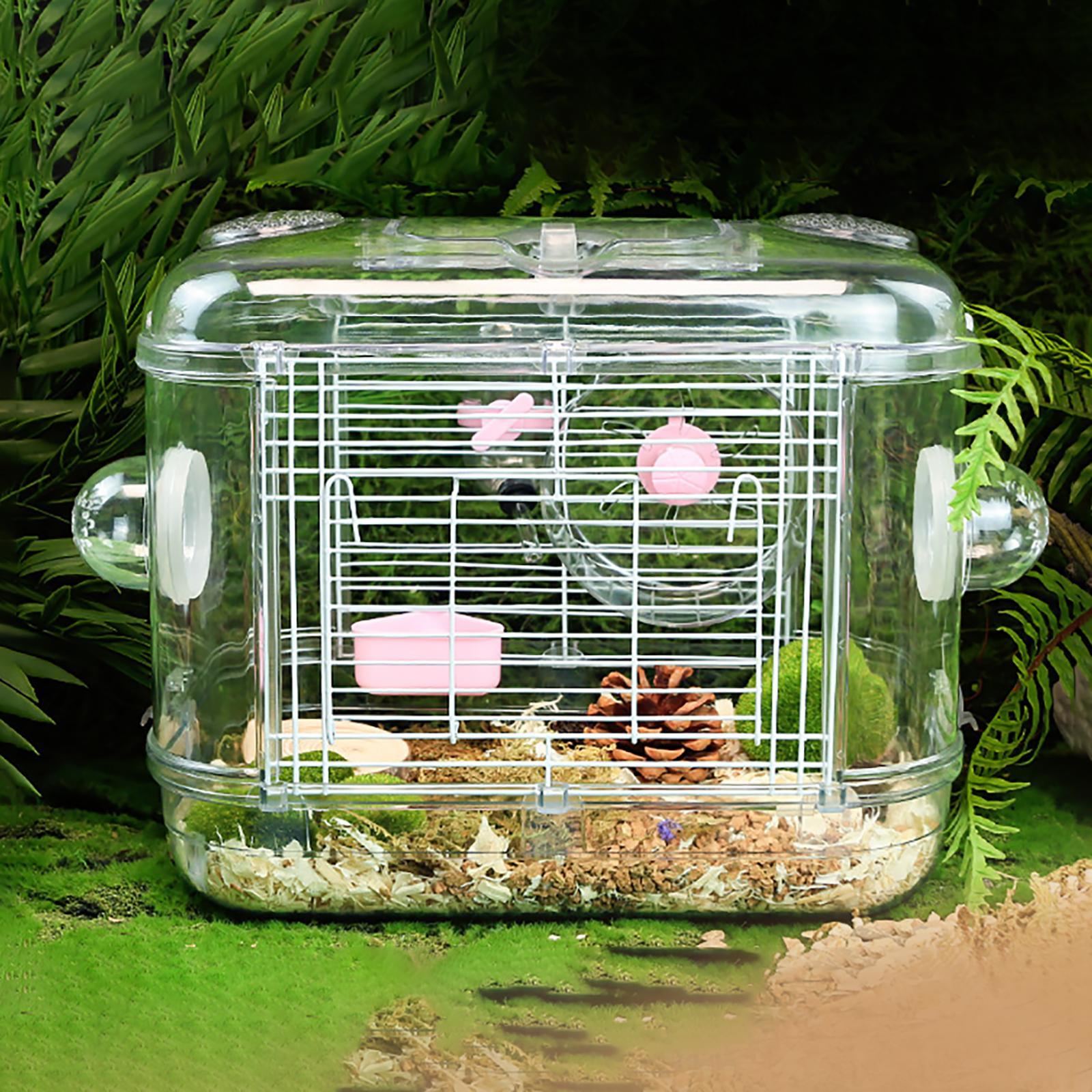 Portable Hamster Cage Habitat Rats Mice Guinea Pig Mouse Gerbil House Bed