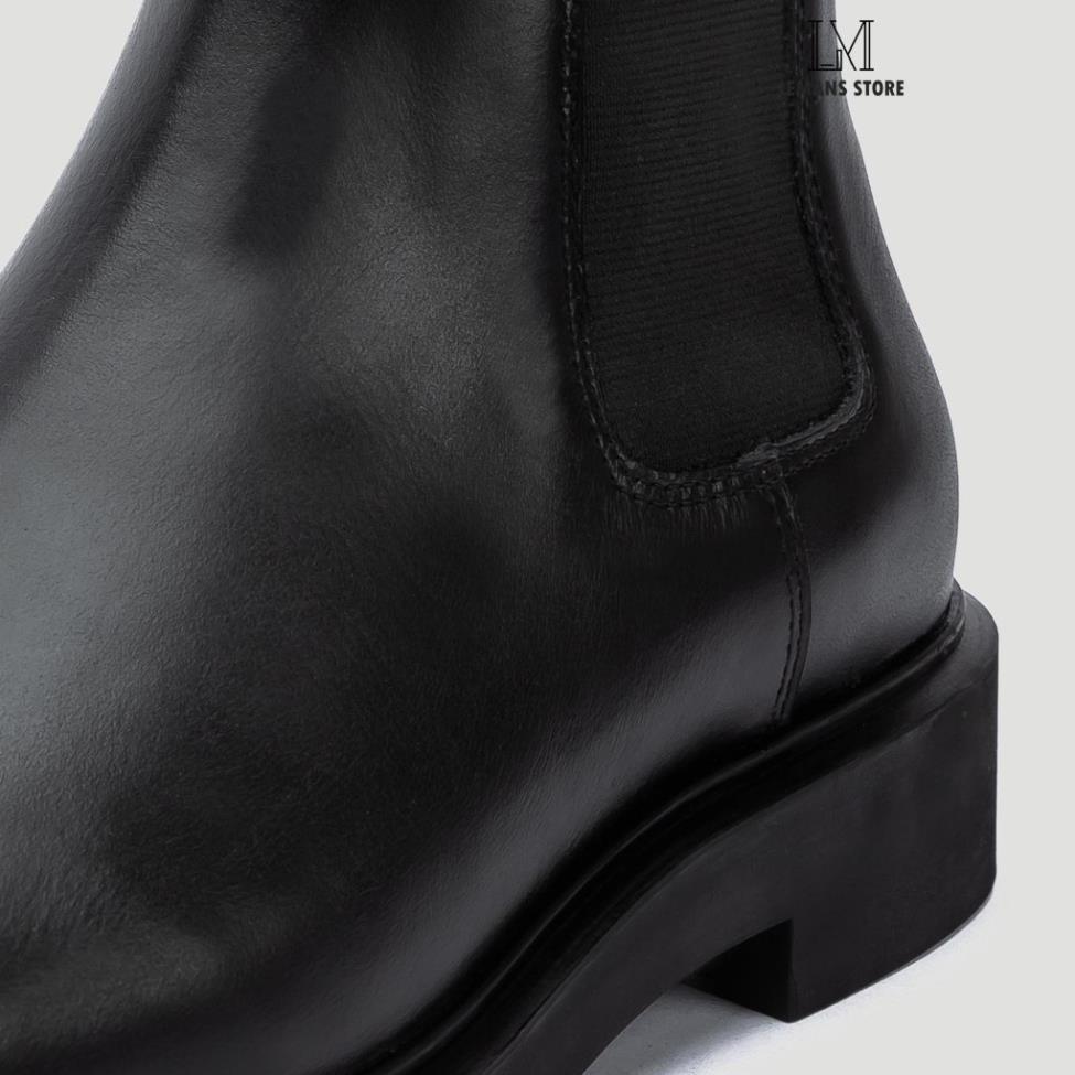 Hàng cao cấp Giày da Chelsea Boots Black LEMANS CB66, đế cao 4cm boot nam chelsea boot nam