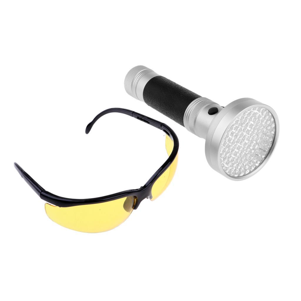395NM 100 LED UV Flashlight + Protect Goggles