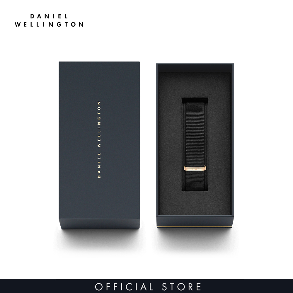 Dây vải nato đồng hồ Daniel Wellington 18mm khóa màu vàng hồng - Cho đồng hồ Classic 36mm - DW00200034