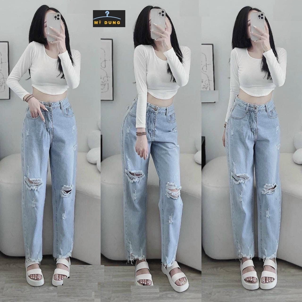 QUẦN JEAN BABY RÁCH GỐI KHÔNG LAI- FORM CHUẨN-CÁ TÍNH, NĂNG ĐỘNG, RẤT DỄ PHỐI ĐỒ