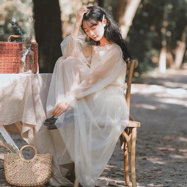 Đầm Ulzzang tiểu thư cổ vuông