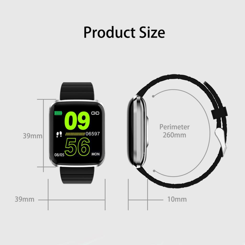 2pcs Sport Fitness Tracker Smart Heart Rate Monitor Black 116 plus