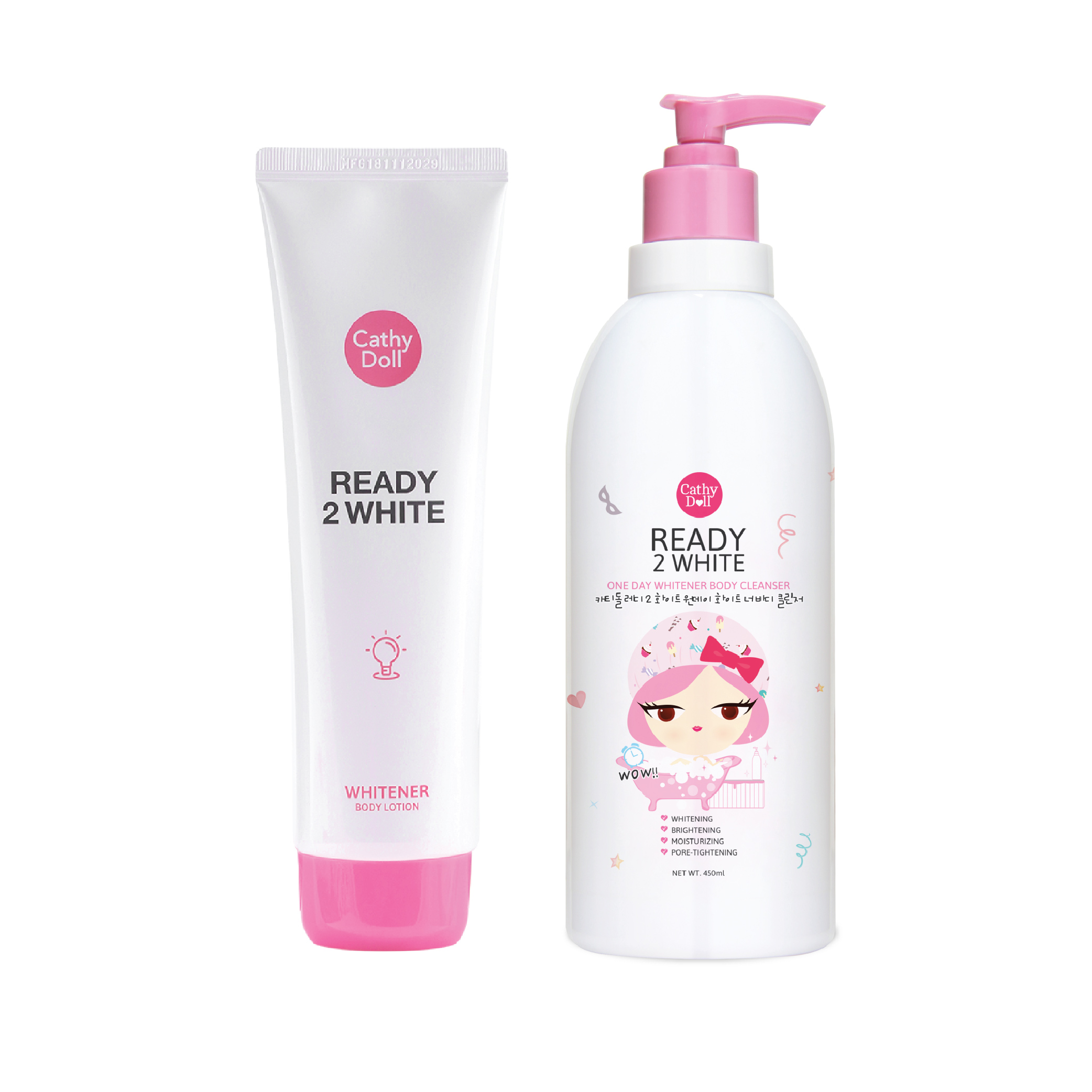 Bộ Sản Phẩm Dưỡng Trắng Da Body Cathy Doll Ready 2 White Whitener Body Lotion 150ML