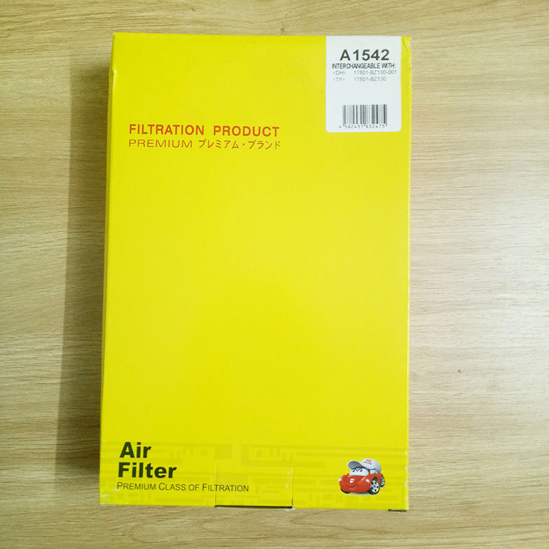 Lọc gió động cơ cho xe Toyota Wigo 1.2L 2017, 2018, 2019, 2020, 2021, 2022, 2023 mã phụ tùng 17801-BZ130 mã A1542