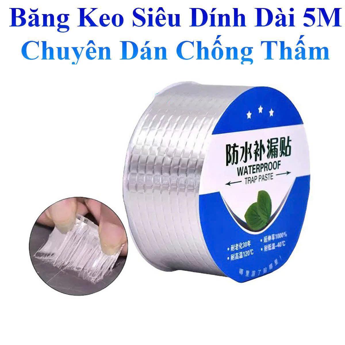 Băng Keo Siêu Dính WaterProof Dài 5M Chuyên Dán Chống Thấm Cho Tường, Mái Tôn, Ống Nước, Phao Bơi ...
