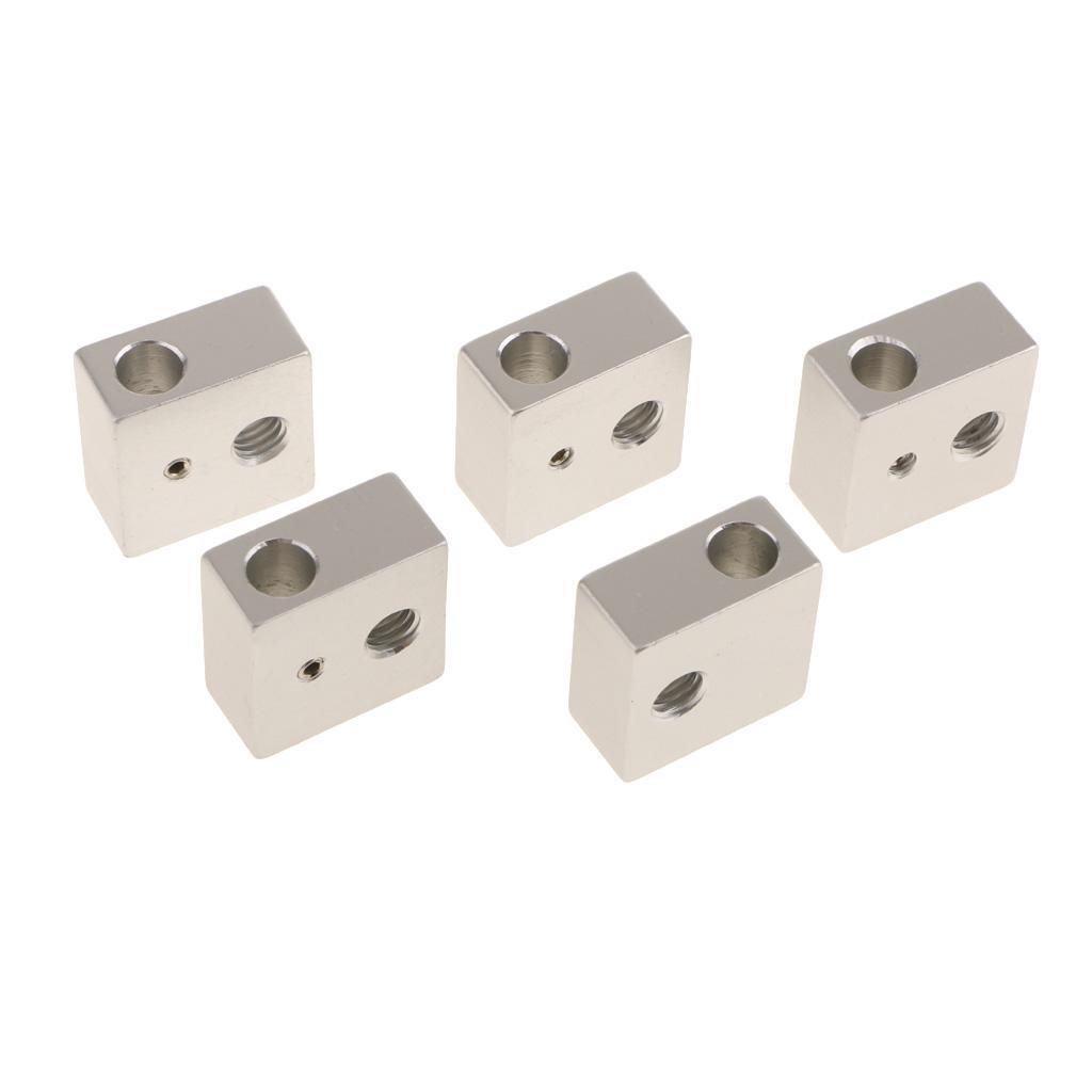 5Piece Aluminum Heater Block For Makerbot 3D Printer Extruder 20X20x10mm MK8