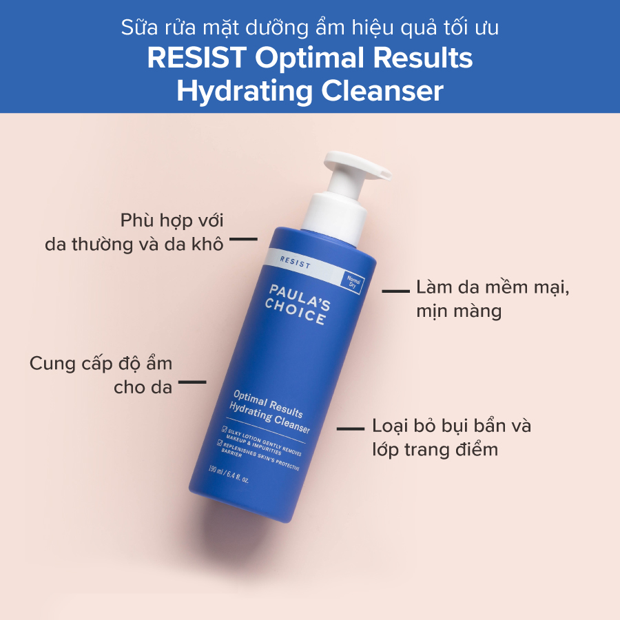 Sữa rửa mặt dưỡng ẩm hiệu quả tối ưu Paula's Choice Resist Optimal Results Hydrating Cleanser 190ml