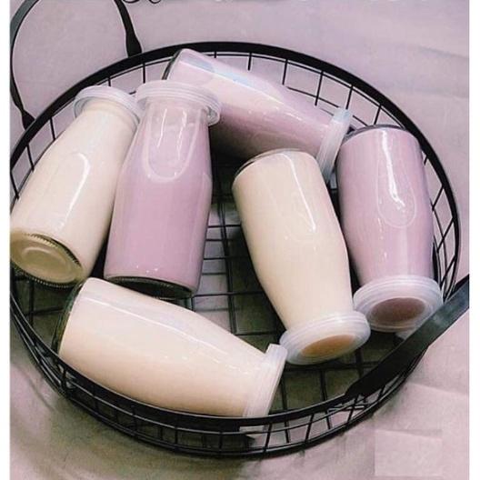 Chai thủy tinh 100ml 200ml nắp nhựa đựng nước, sữa hạt, nước ép trái cây