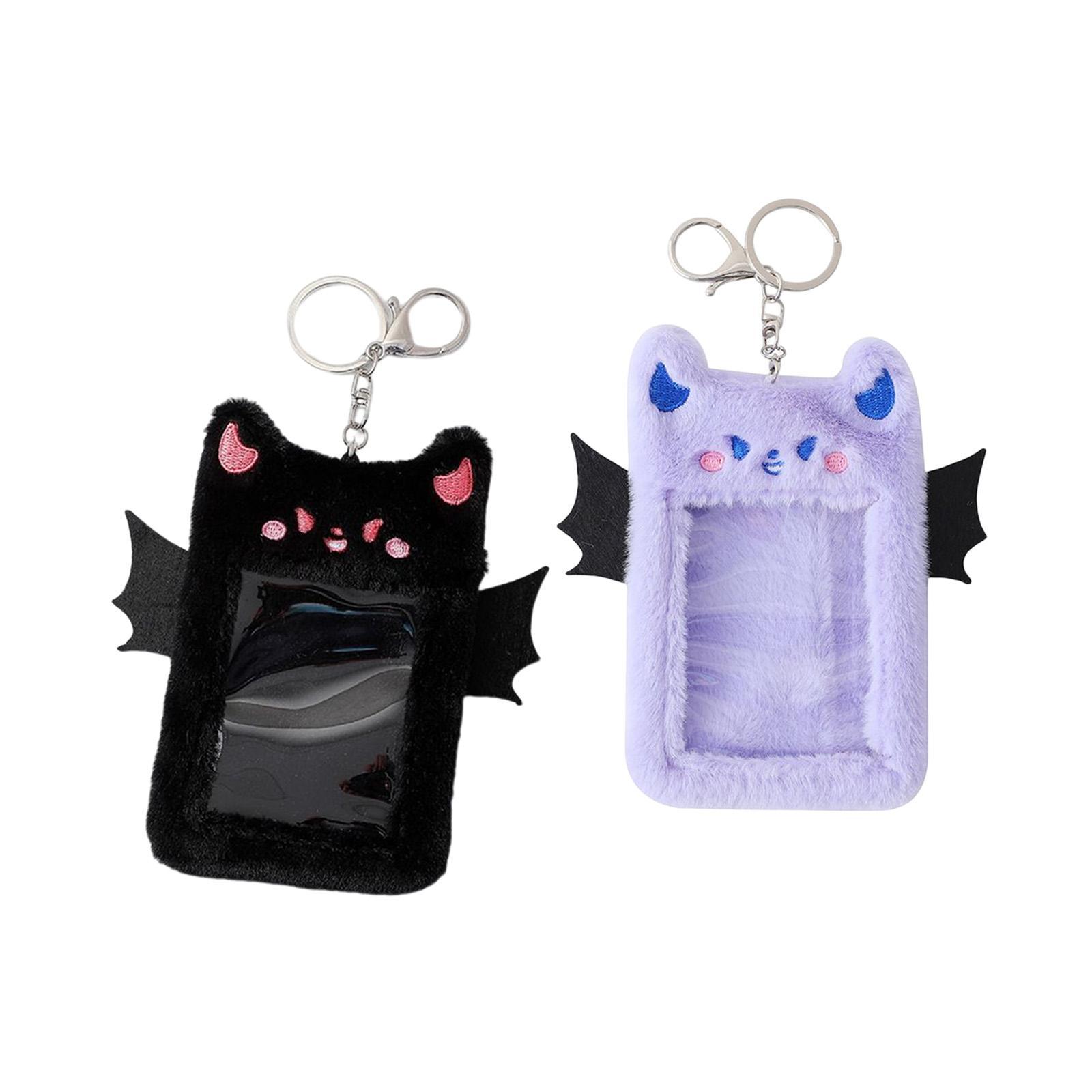 2 Colors Plush Photocard Holder Little Devil ID Card Case