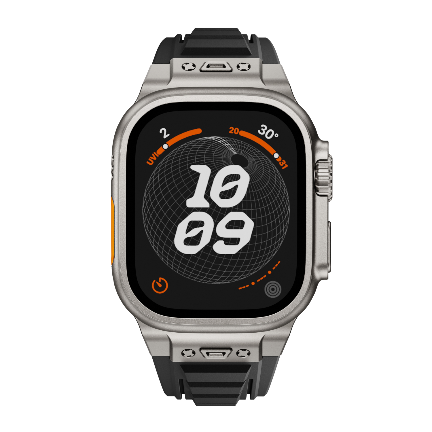 Dây Silicone Đầu Nối Kim Loại Tactical Style cho Apple Watch Ultra 1/2 &amp; Apple Watch Series 4/5/6/7/8/9/SE/10 Size 44/45/46/49mm - Hàng Chính Hãng