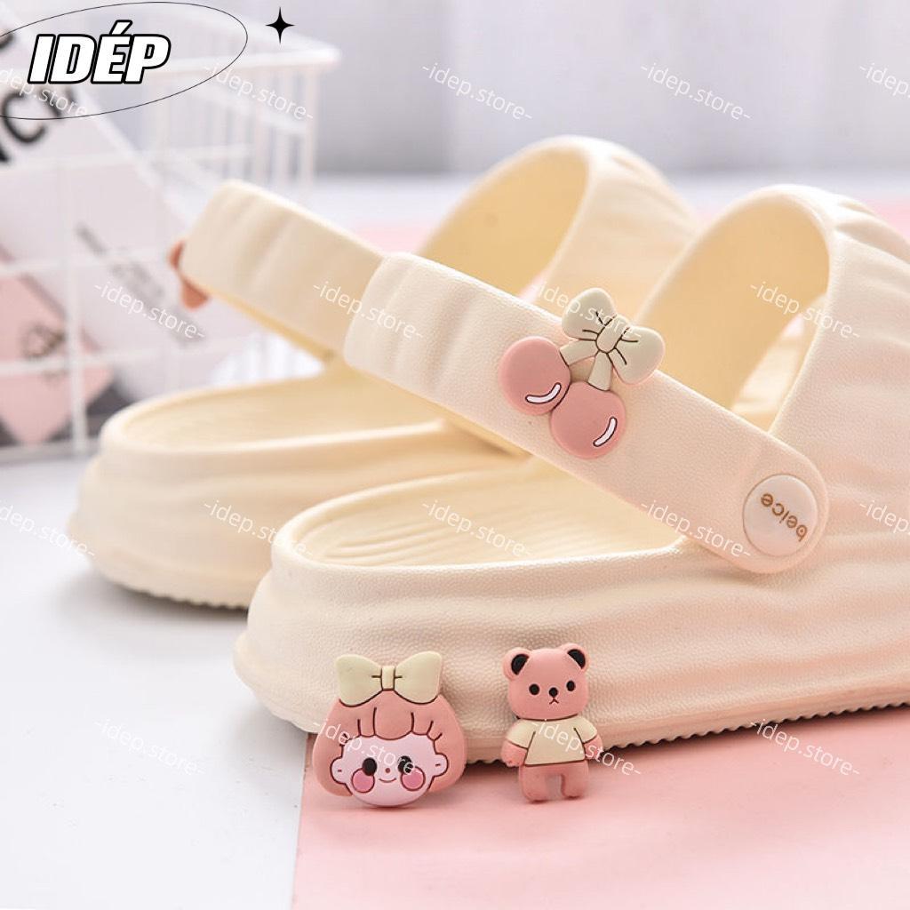 Dép sandal bánh mì sticker 2 quai ngang nhún EVA siêu nhẹ đi học đi mưa thời trang iDÉP GL083