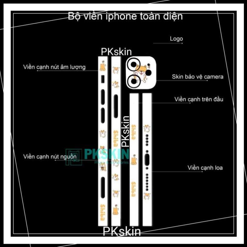 Miếng dán skin viền in hình cho iPhone 13, 13 pro, 13 pro max, 13 mini, x, xs theo yêu cầu