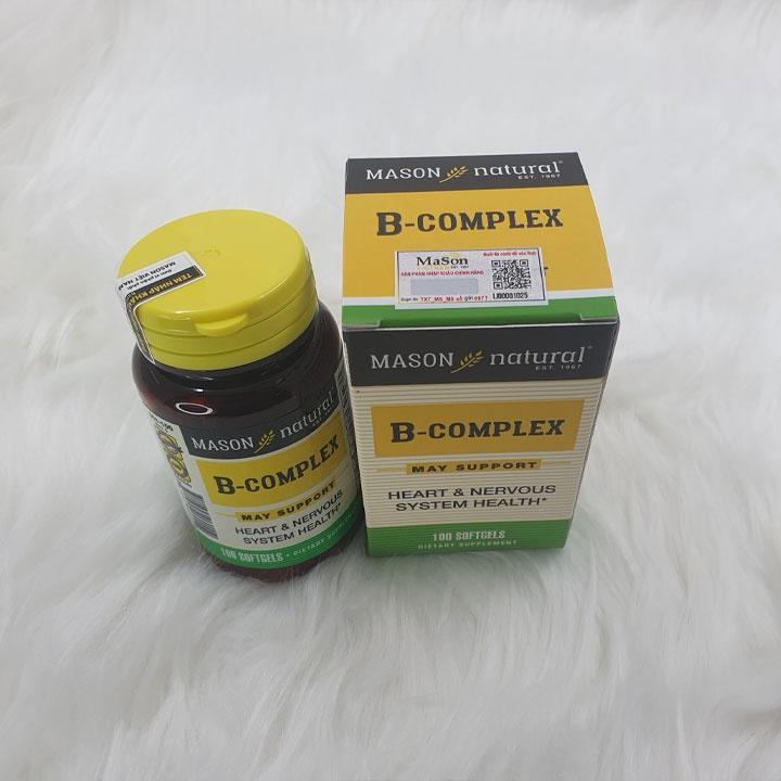 Viên uống tăng cường sức khỏe tổng thể Mason Natural B-Complex hỗ trợ giảm stress căng thẳng mệt mỏi hiệu quả