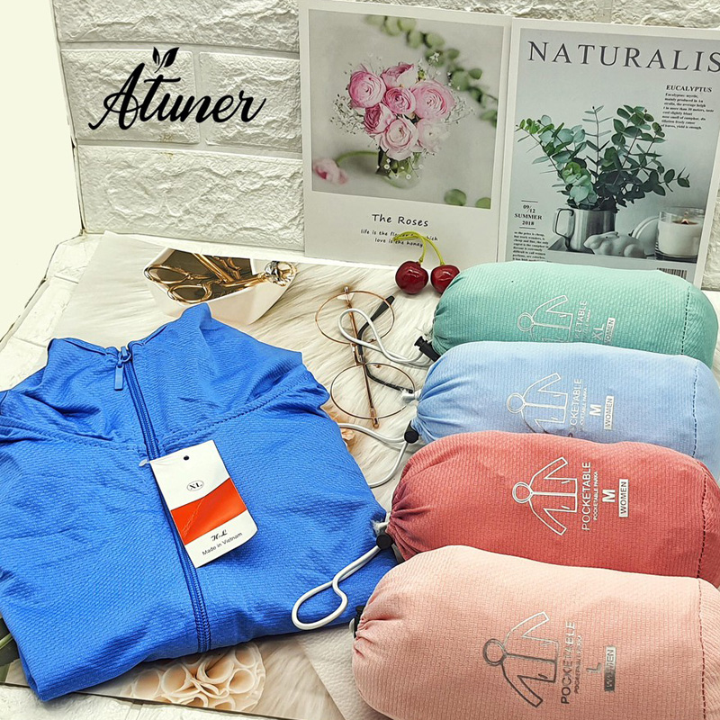 Hình ảnh Áo Chống Nắng Dáng Ngắn Có Túi Cuộn Atuner AT 029, Vải Cotton, Mỏng Nhẹ, Thông Hơi, Chống Tia UV