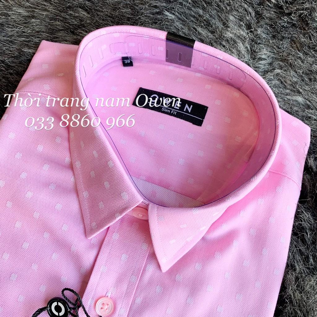 OWEN - Áo sơ mi dài tay Owen Slimfit vải sợi tre màu hồng nhạt 68079 - Áo sơ mi nam