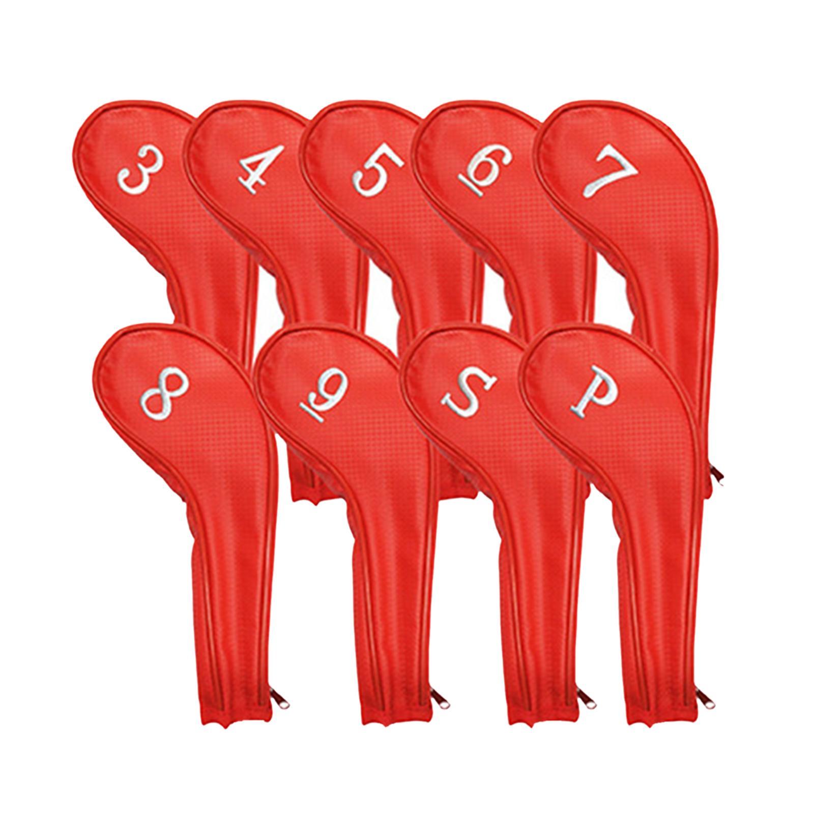 Portable 9x Golf Head Cover Club Iron Protective Headcovers Golf Accessories
