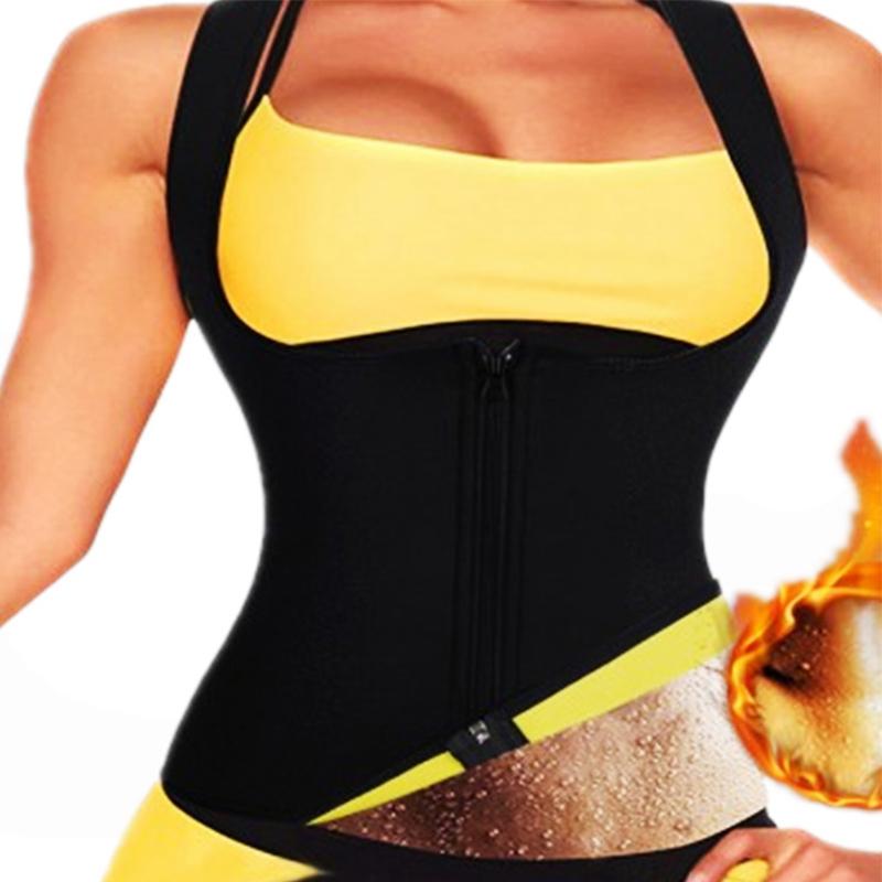 XS-XXXL Áo Sinh Nhiệt Eo Tập Giảm Béo Tập Toàn Thân Neoprene Xông Hơi Áo Vest Nữ Giảm Cân Thể Thao Hàng Đầu Định Áo