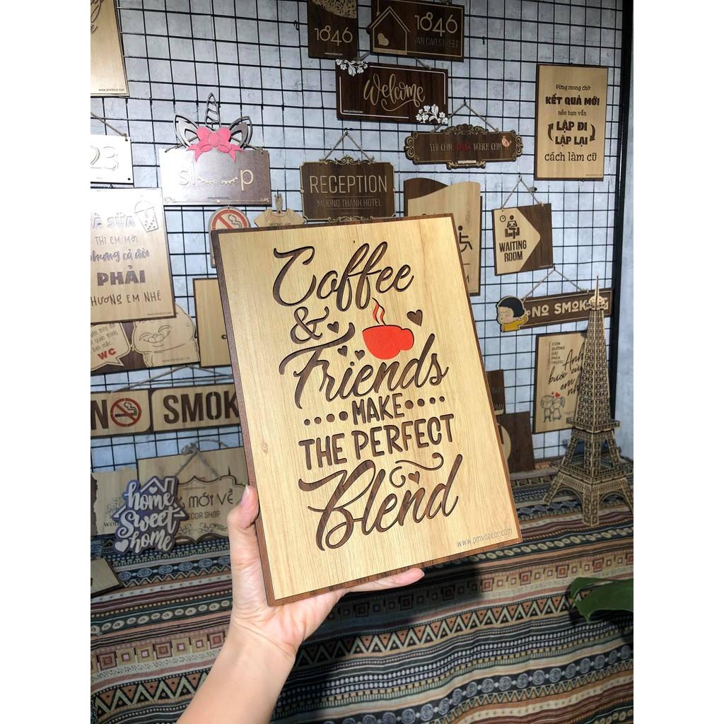 TRANH TREO QUÁN CAFE. Tranh gỗ 2 màu tương phản, treo quán coffee. PMV-TDC001