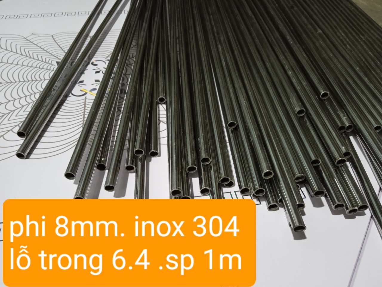 ống inox 304 phi 8mm (lỗ trong 6.4mm)