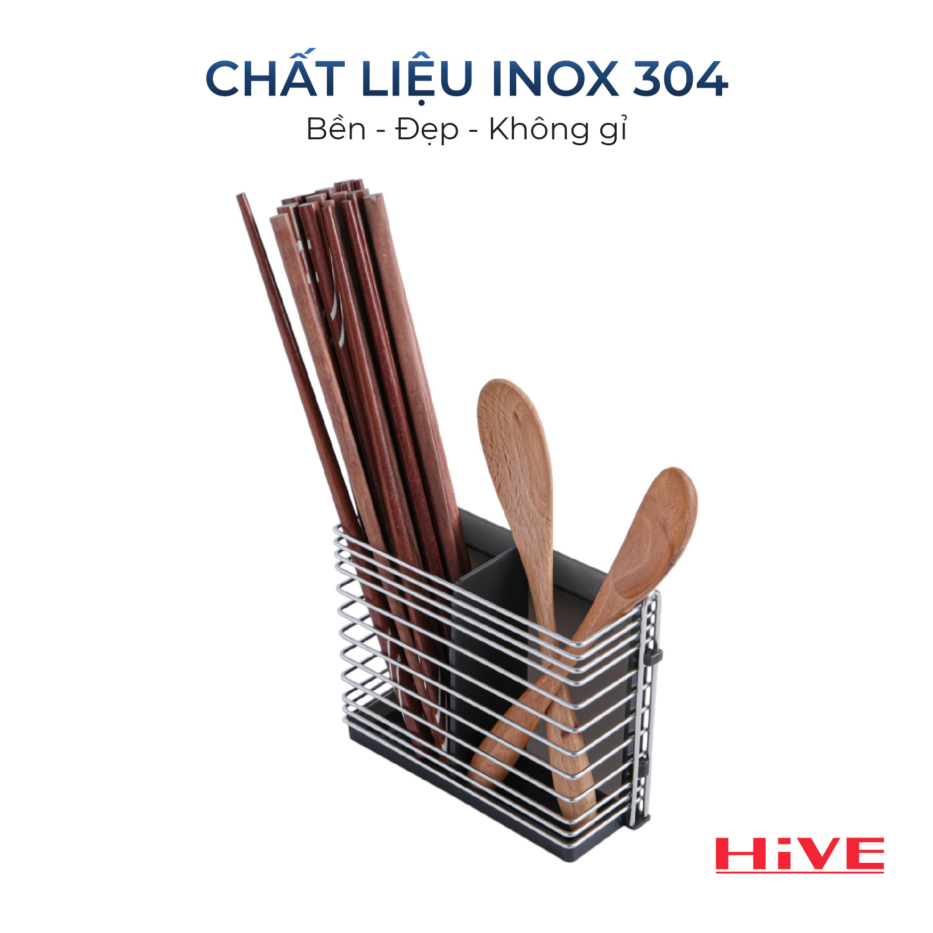 Hộp (ống) đựng đũa muỗng inox 304 HiVE Mix