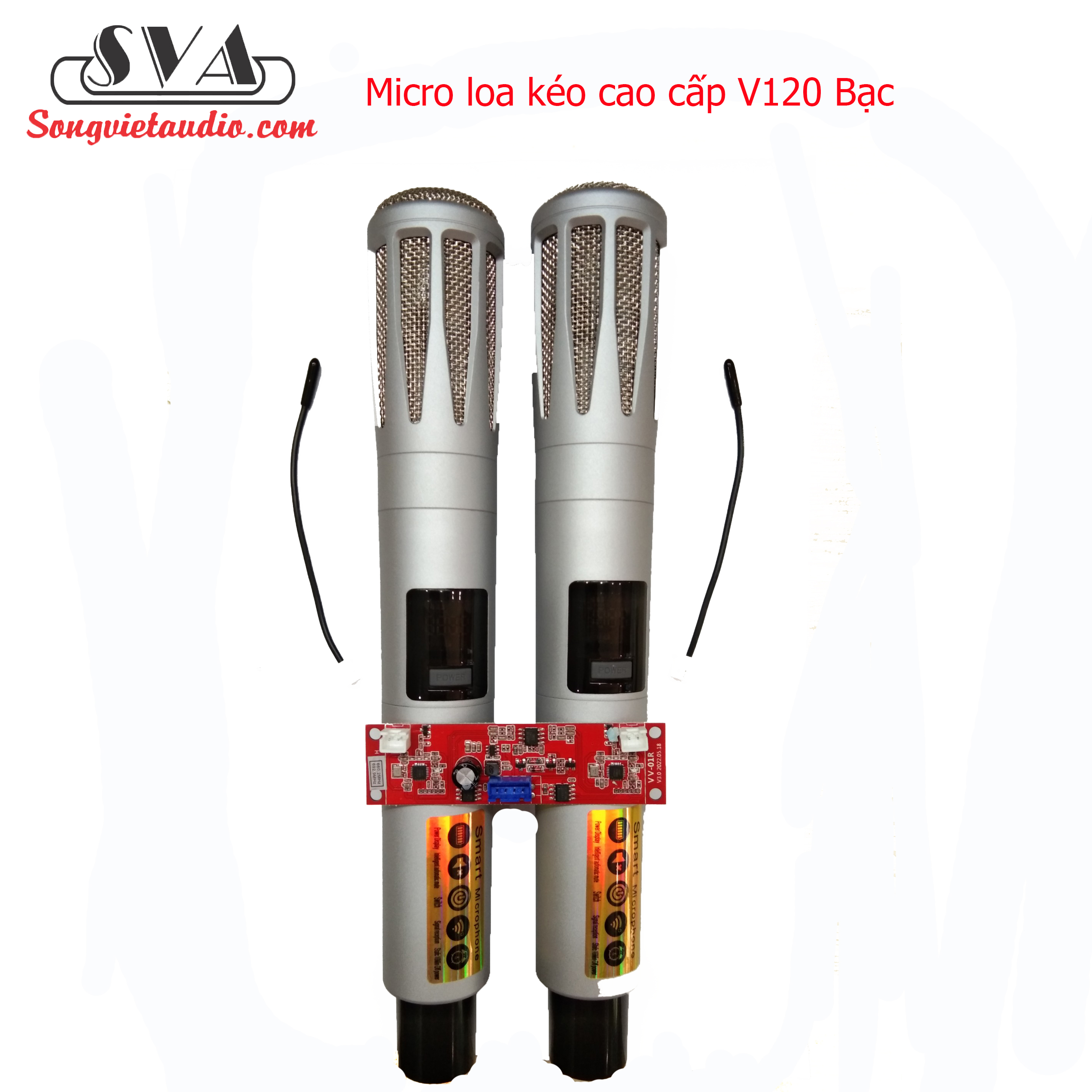 Micro không dây loa kéo UHF cao cấp V120 Bạc