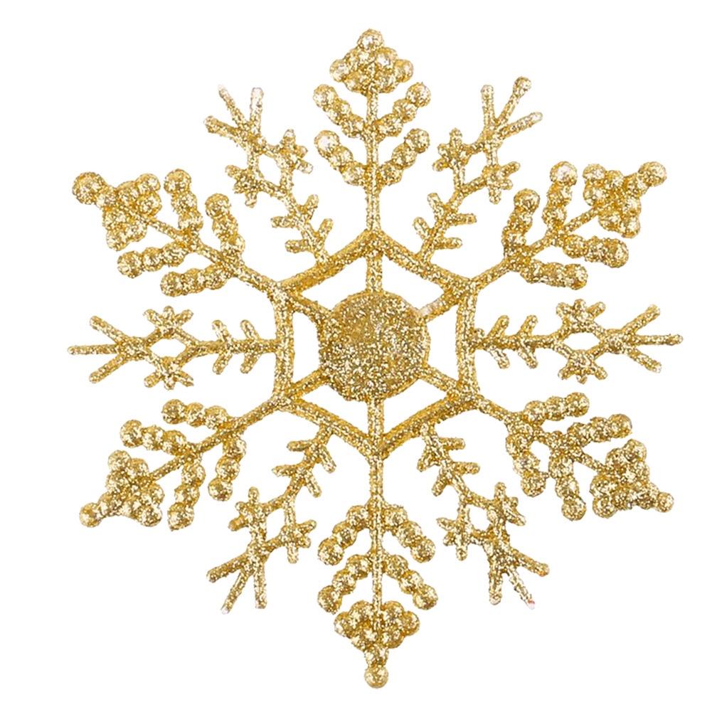 12Pcs New Glitter Snowflake Christmas Ornaments Xmas Tree Hanging Decoration HB