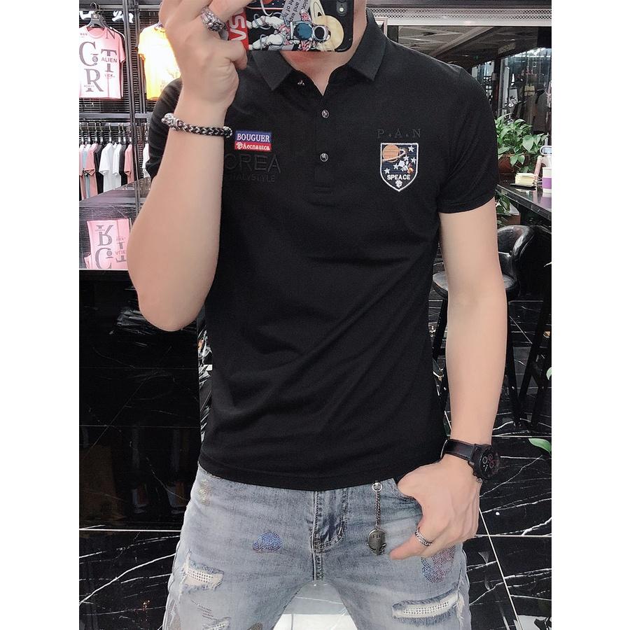 Áo thun nam có cổ thêu LOGO cực đẹp, áo POLO chất cotton, fomr body có 3 màu lựa chọn