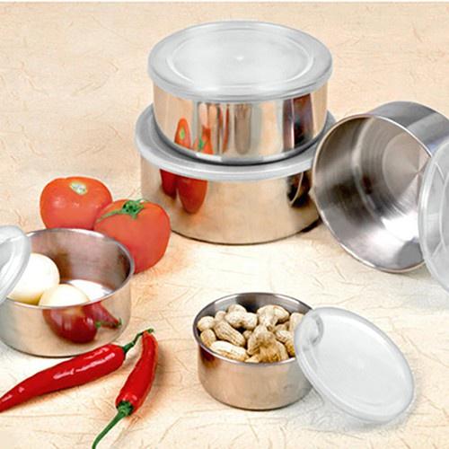 BỘ 5 THỐ INOX CAO CẤP GIỮ NHIỆT TỐT KÈM NẮP NHỰA ĐỰNG THỨC ĂN TIỆN DỤNG