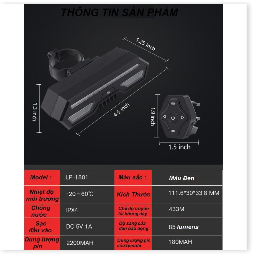 Đèn sau xi nhan xe đạp LP-1801 không dây, dung lượng pin 2200mAh - Gia Dụng SG
