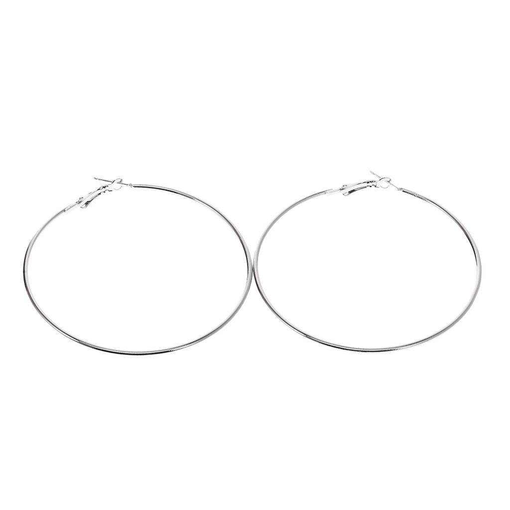 2 Pair Statement Big Round Dangle Hoop Loop Earrings Club Party Earrings