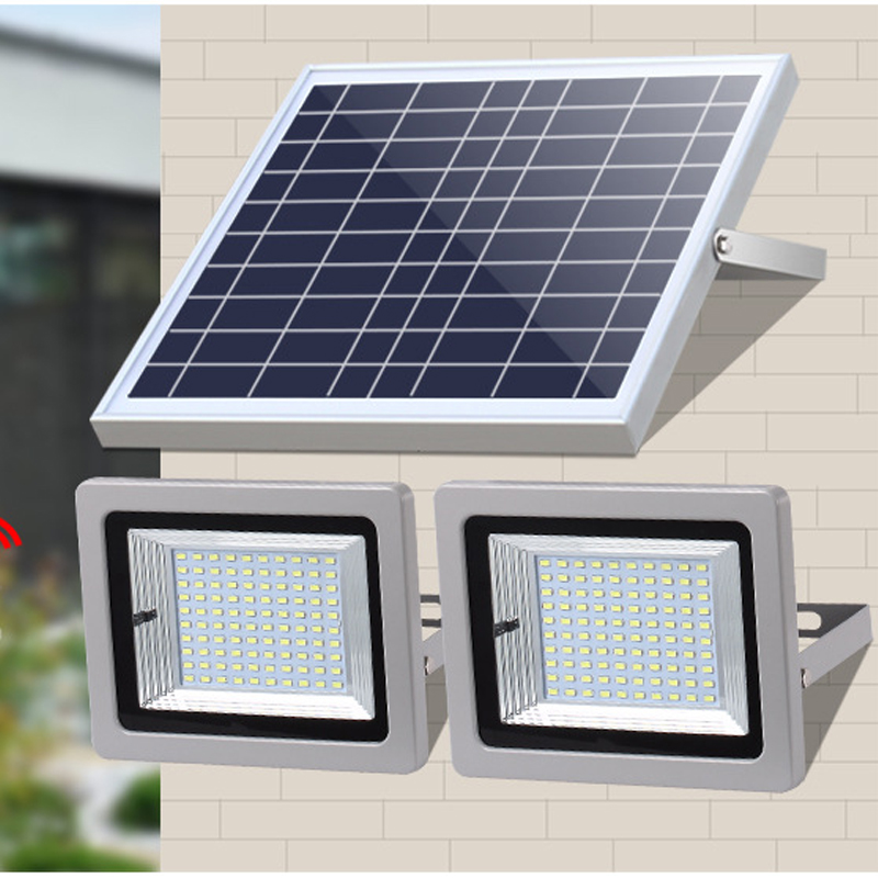 Đèn led năng lượng mặt trời 1 pin quang điện, 2 đèn, lắp ngoài trời hoặc trong nhà