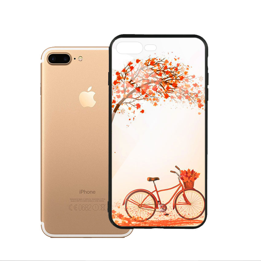 Ốp Lưng Kính Cường Lực cho điện thoại Iphone 7 Plus / 8 Plus - Bicycle 04