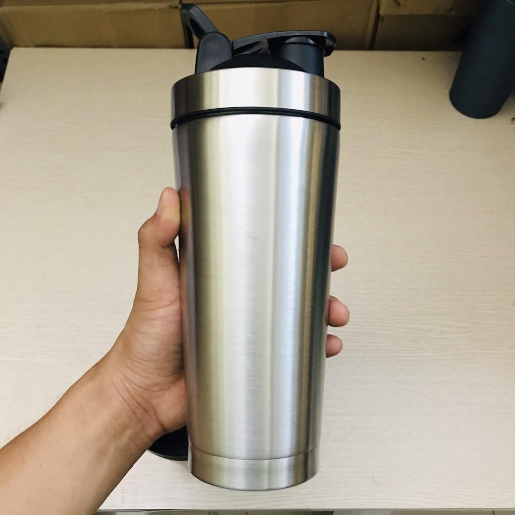 Bình Lắc Tập Gym Giữ Nhiệt Shaker Inox – 800ml – Chọn Màu Bình Đựng Nước Chính Hãng Amalife – Kèm Bóng Lò Xo Lắc