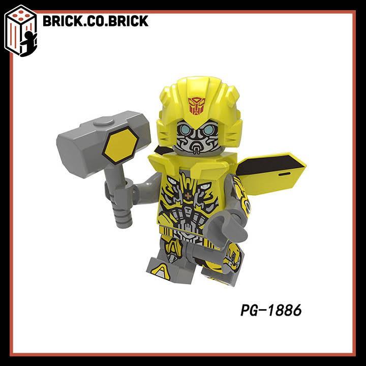 Mô Hình Lắp Ráp Sáng Tạo Transformer The Last Knight Minifig Robot đại chiến Bumblebee Optimus Prime PG8215