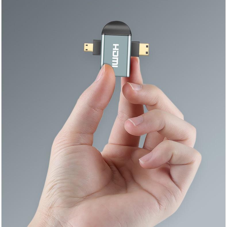 Đầu chuyển Micro, Mini HDMI ra HDMI 2in1 - hỗ trợ 2k, vỏ nhôm chắc chắn kết nối từ máy ảnh, camera lên màn hình- hồ phạm