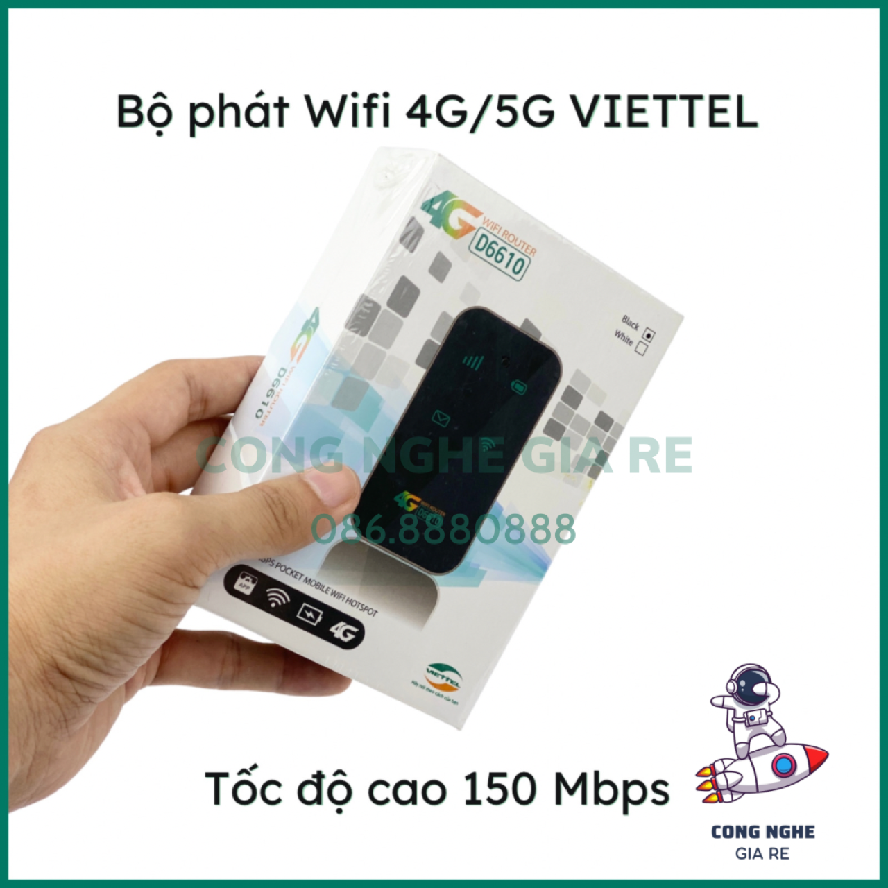 [Hàng chính hãng] Bộ phát Wifi 4G/5G Viettel - D6610 - Tốc độ cao 150Mbps