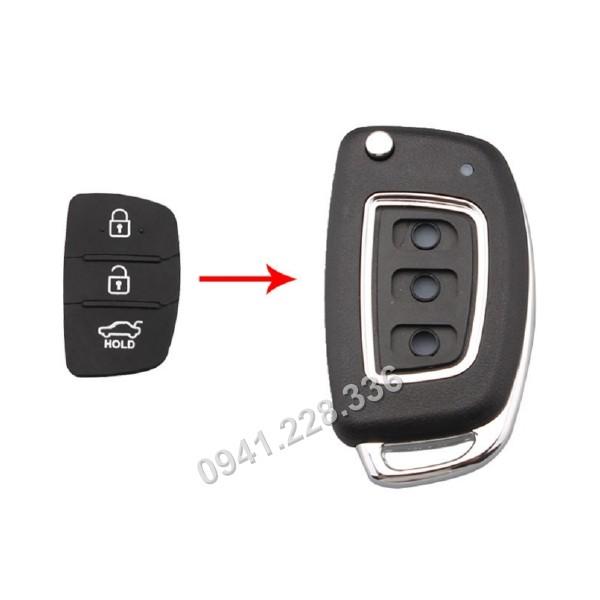 Combo 02 Phím cao su lắp dành cho Vỏ chìa khóa Hyundai I10, I20, Accent, Elantra, Tucson,Solati