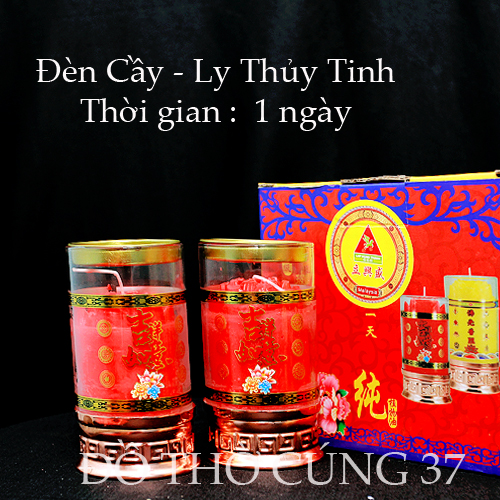 [ 1 cặp ] ĐÈN CẦY SÁP  LY THỦY TINH 1 NGÀY