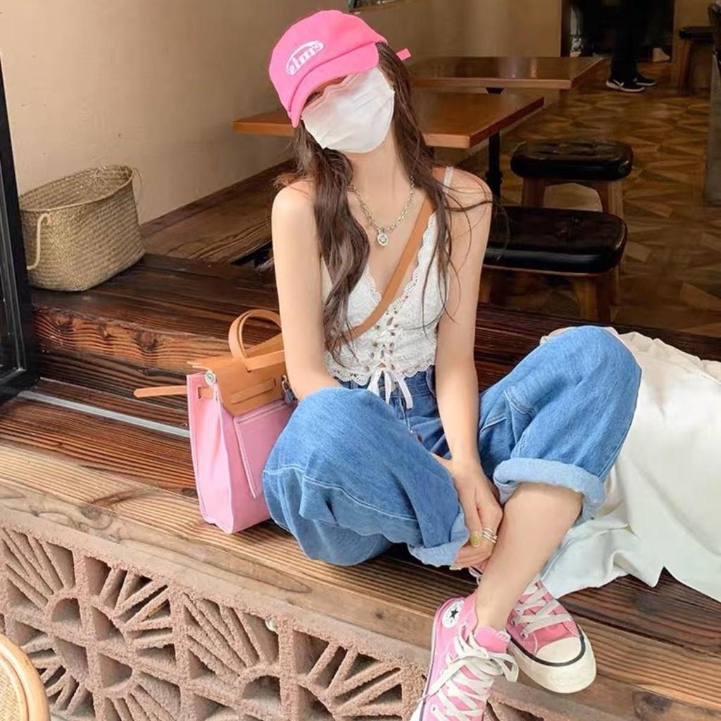 Áo croptop ren kiểu bra PINKSTORE29 phối dây buộc phong cách gợi cảm A5645
