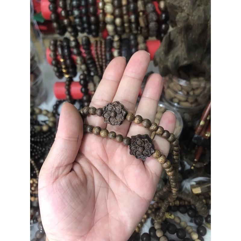 Chuỗi vòng tay trầm hương mix charm hoa Mai 6-8li 108 hạt