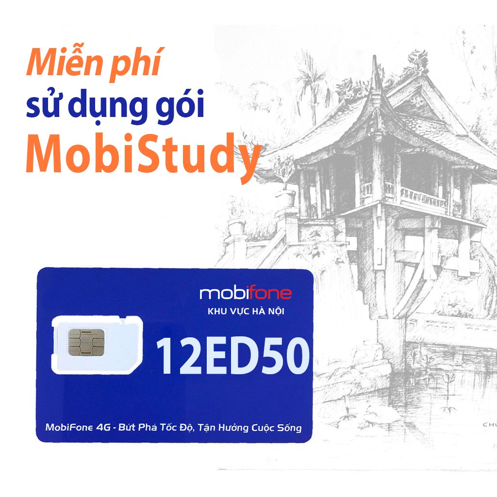 Sim trạng nguyên MobiFone chính hãng 12ED50 - Chuyên luyện thi