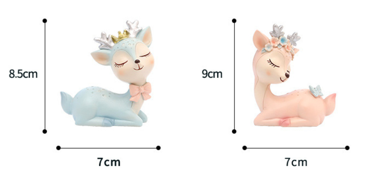Cặp Hươu trang trí taplo xe ô tô - Set 2 Chú Hươu Cực Xinh Và Sang Trọng- Trang Trí Taplo Ô Tô