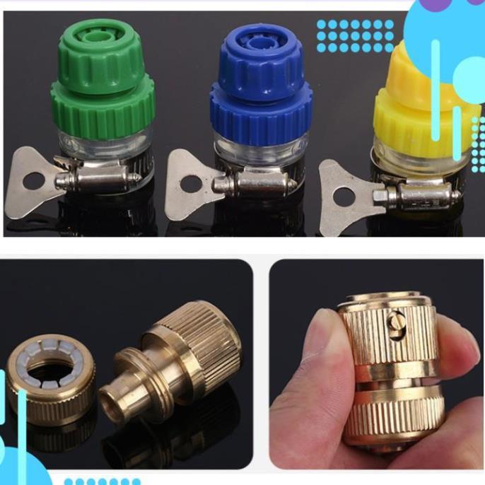 Bộ dây vòi xịt nước rửa xe,tưới cây,tăng áp 3 lần,loại 3m,5m 206701-1 đầu đồng,cút đồng,nối nhựa vàng+ mở chai