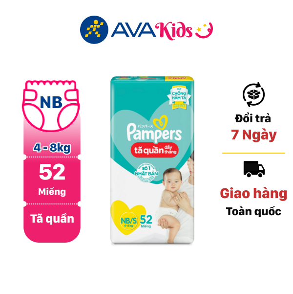 Tã quần Pampers size NB/S 52 miếng (cho bé 4 - 8kg)