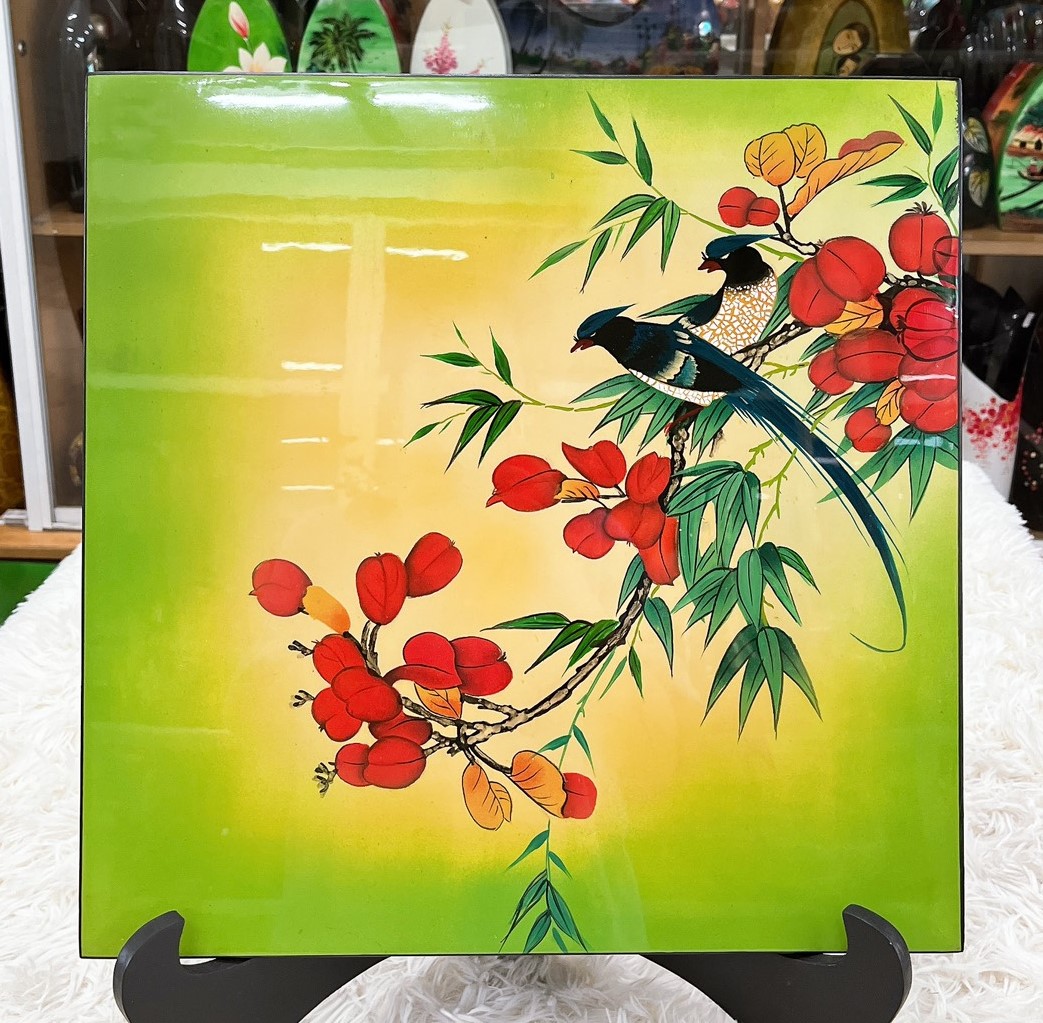 Tranh sơn mài tĩnh vật cao cấp Thanh Bình Lê 40x40 cm