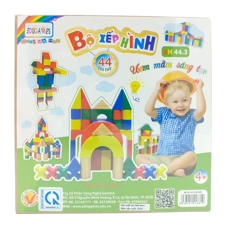 Bộ Xếp Hình Edugames XH44.3 (44 Chi Tiết)